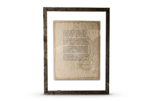Load image into Gallery viewer, The Road Not Taken by Robert Frost. Vintage poem print. Typewritten. Framed in a rustic floating frame.