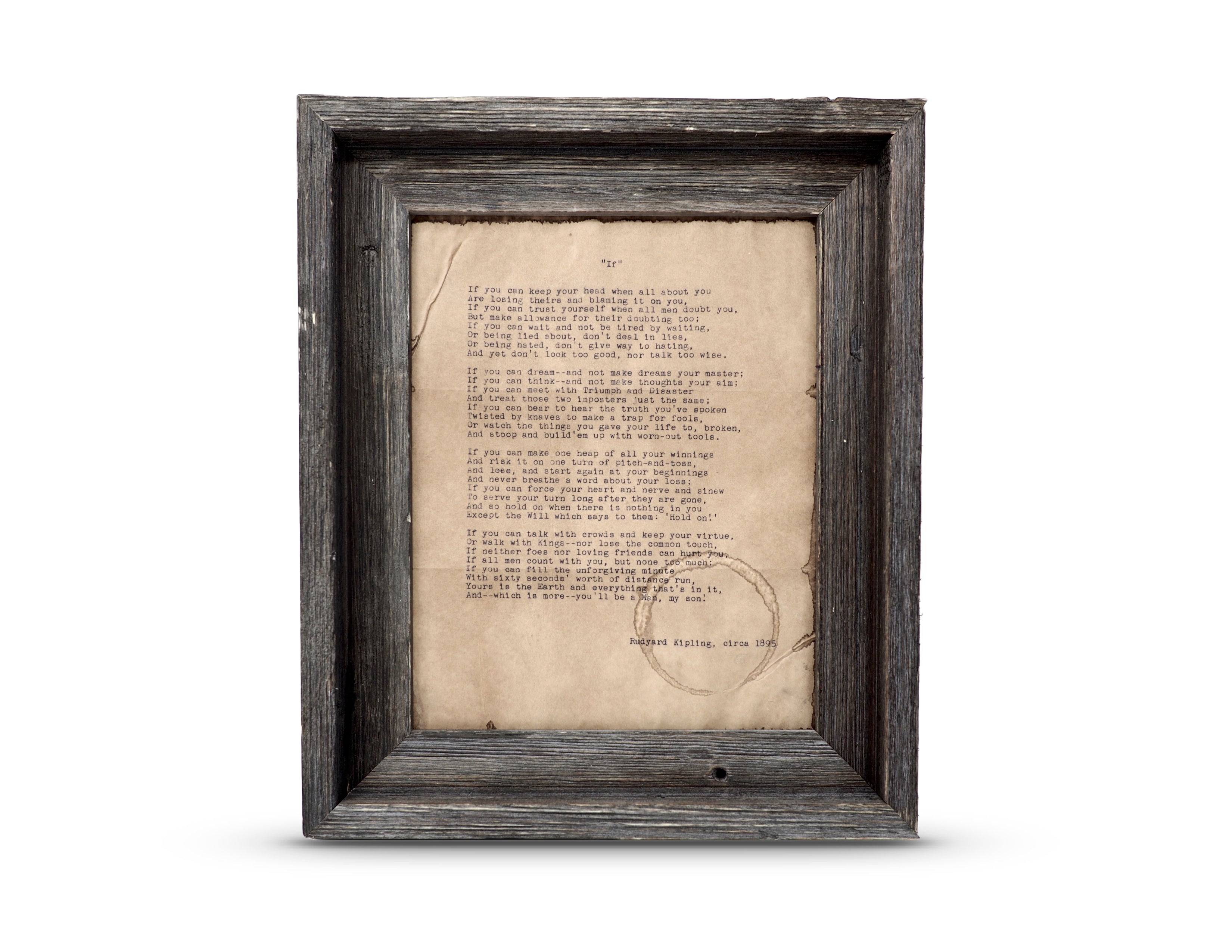 Ozymandias by Percy Bysshe Shelley. Vintage poem print. Typewritten.