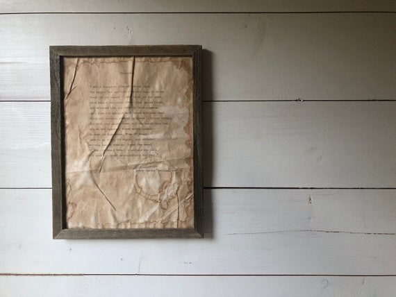 Ozymandias by Percy Bysshe Shelley. Vintage poem print. Typewritten.