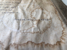 Load image into Gallery viewer, The Road Not Taken by Robert Frost. Vintage poem print. Typewritten. Close up of distressed look.