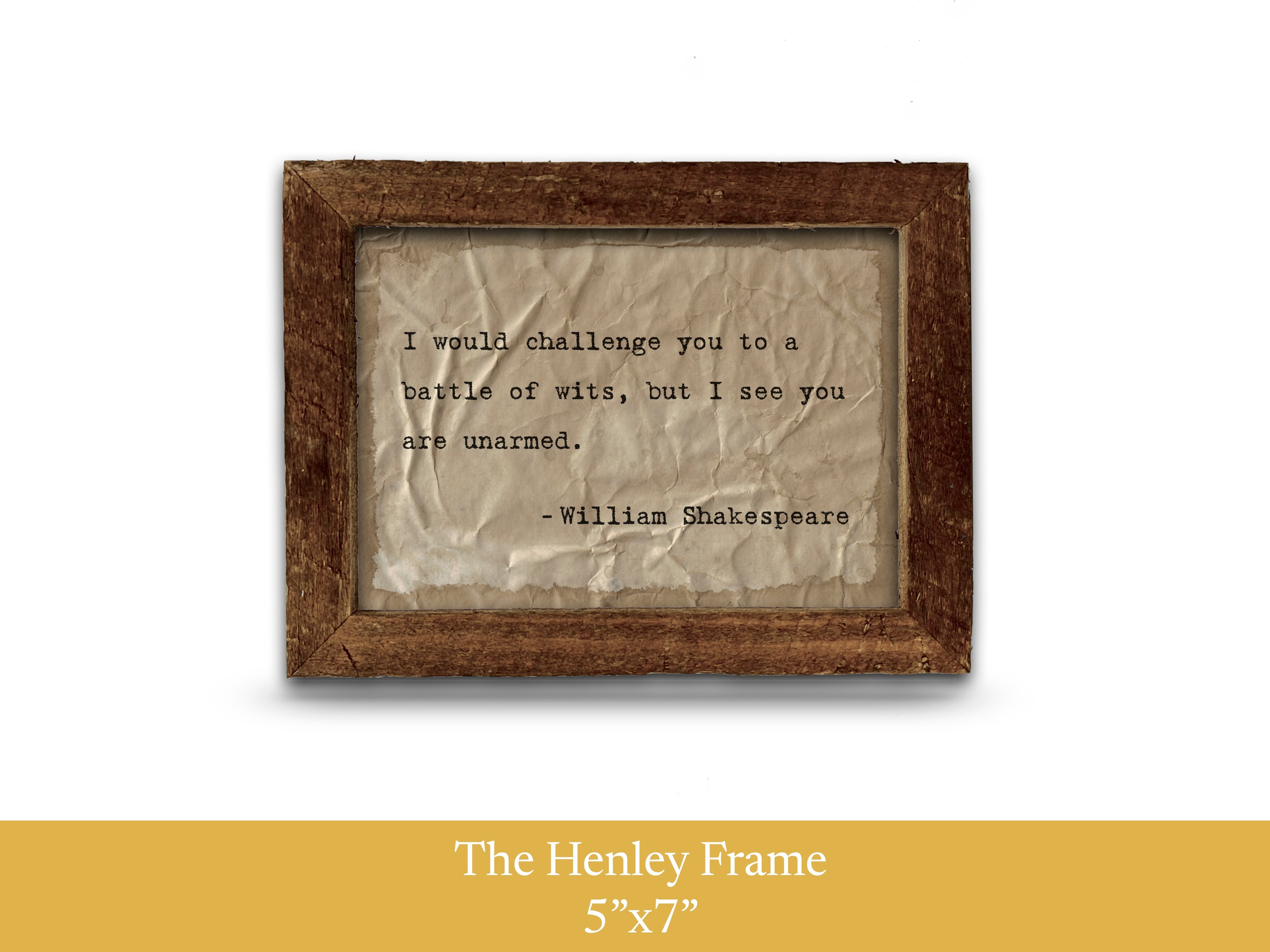 "Battle of Wits" Quote by William Shakespeare