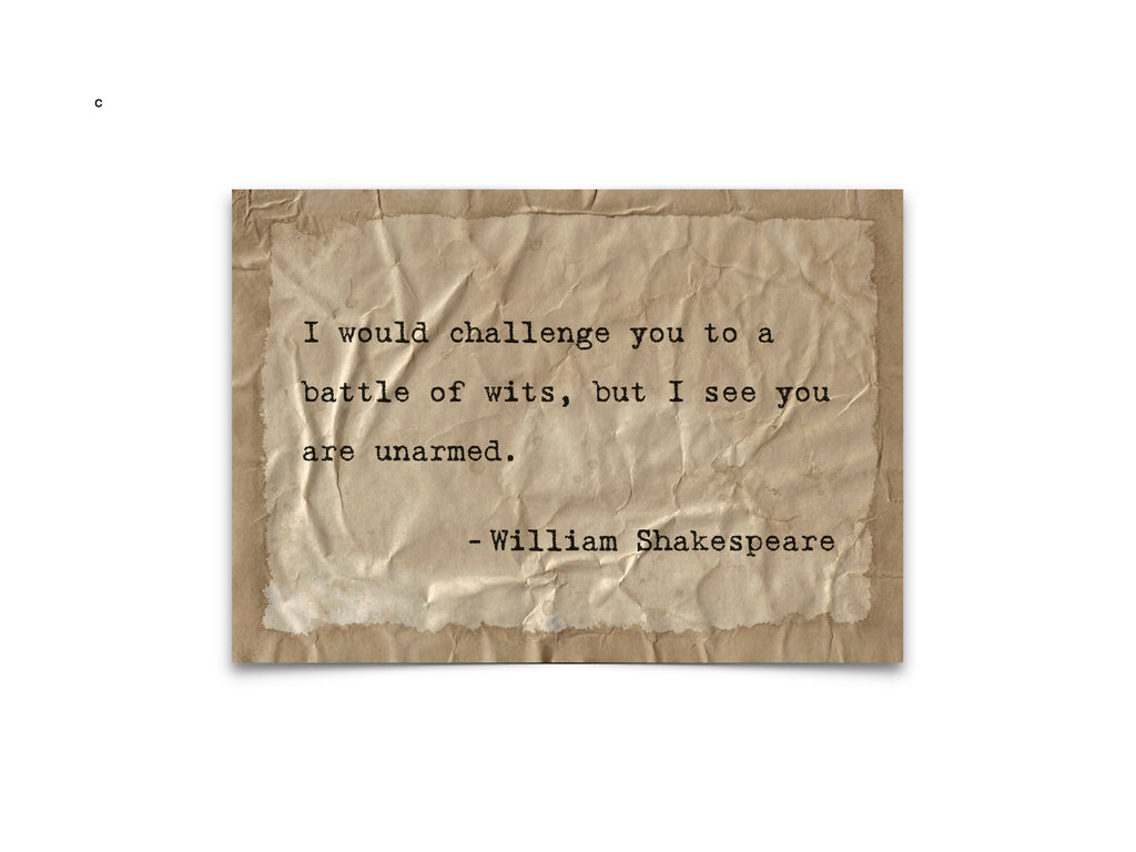 "Battle of Wits" Quote by William Shakespeare
