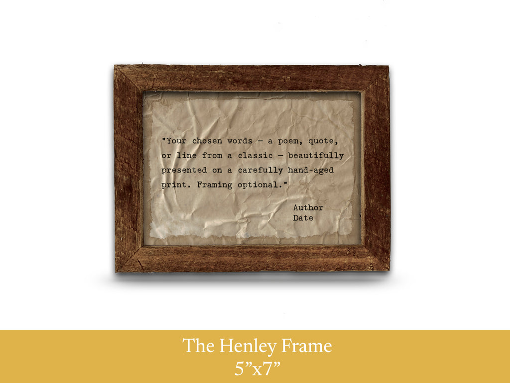 Handmade Aged Custom Poem, Quote, Book Page, Wedding Vows or Song Lyrics Print