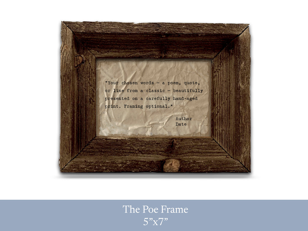 Handmade Aged Custom Poem, Quote, Book Page, Wedding Vows or Song Lyrics Print