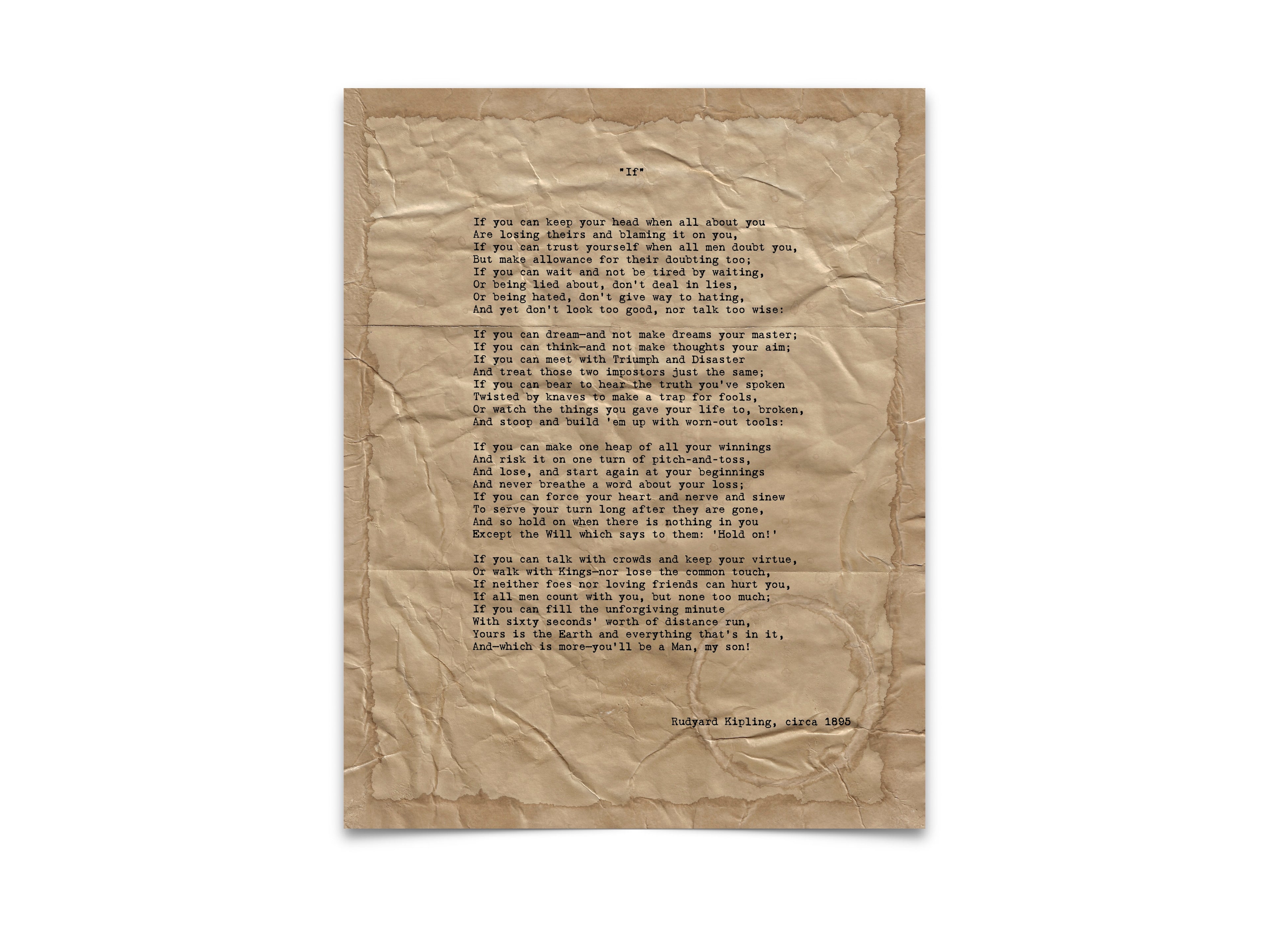 "If" by Rudyard Kipling