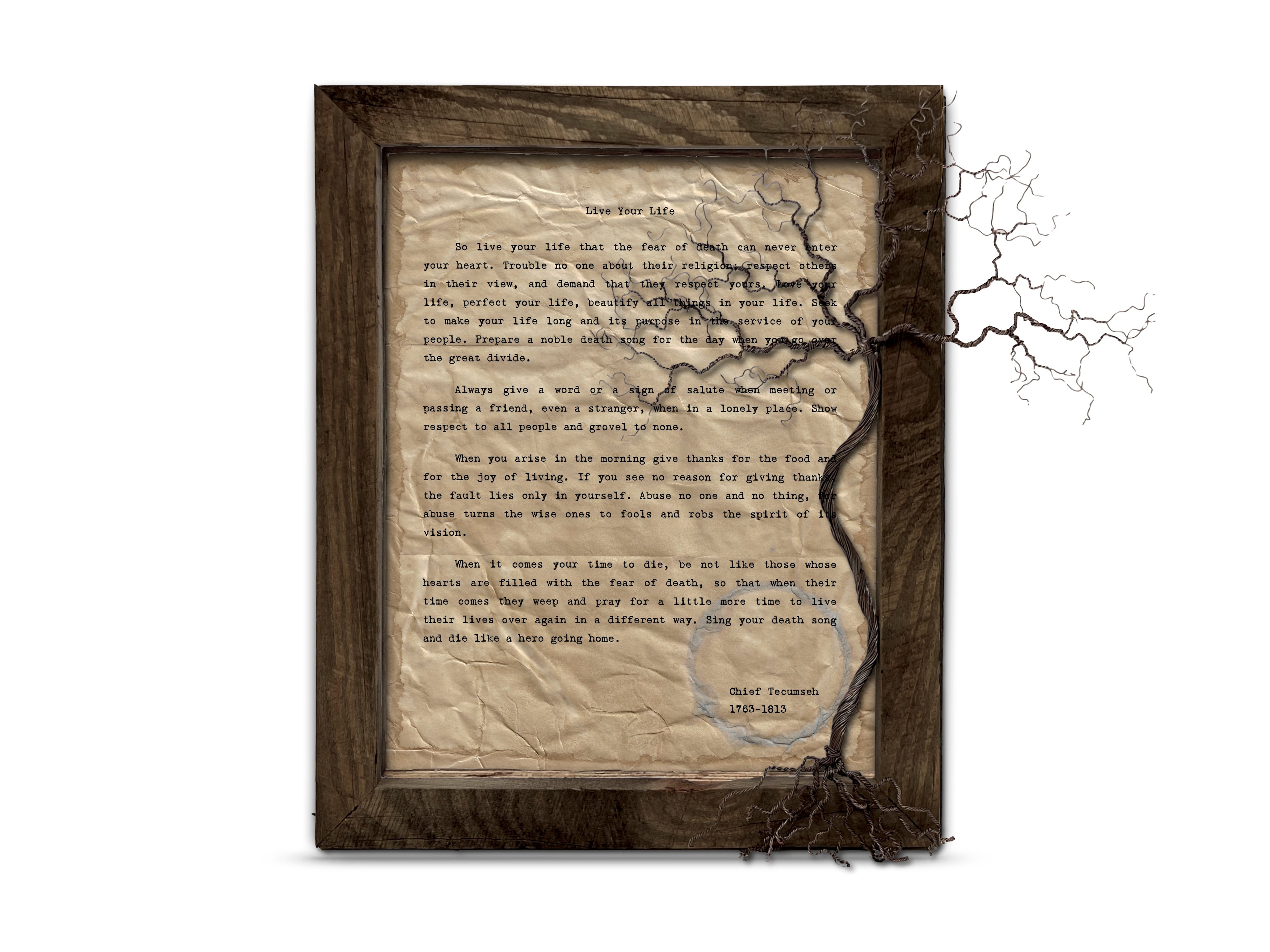 "Live Your Life" Quote by Chief Tecumseh