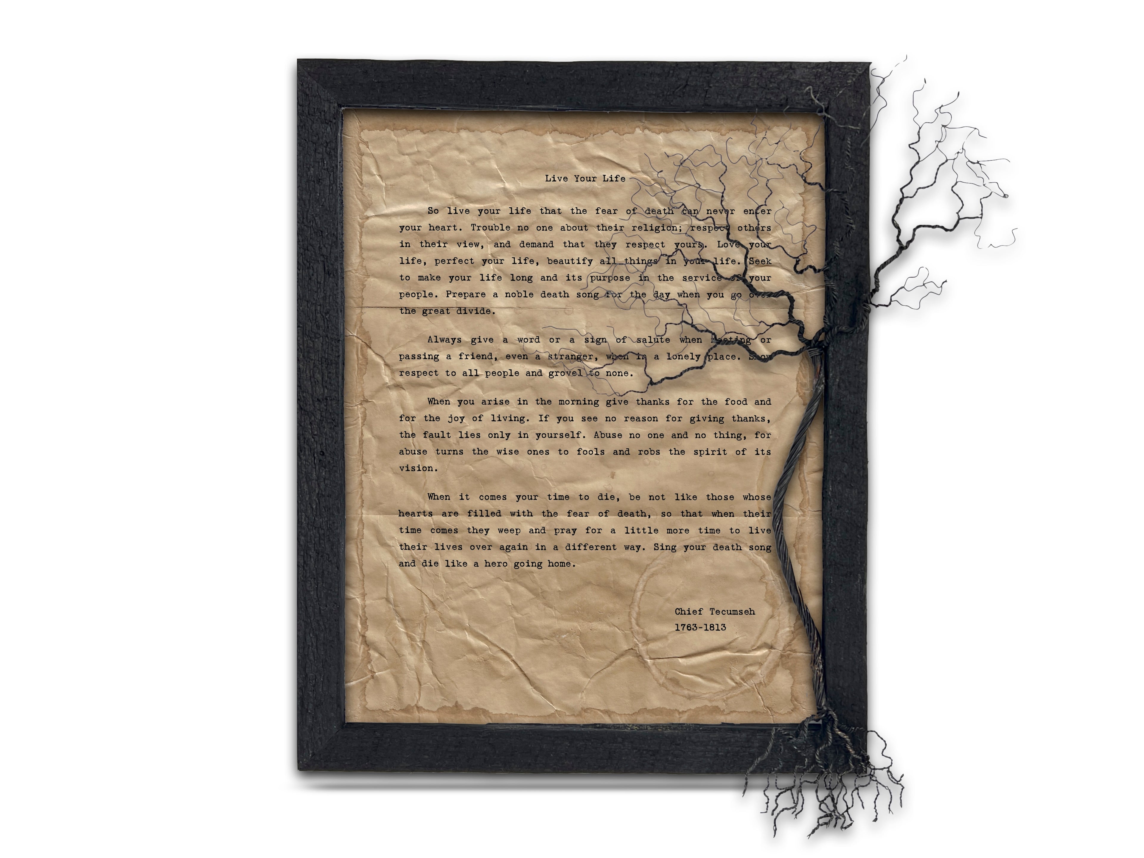 "Live Your Life" Quote by Chief Tecumseh