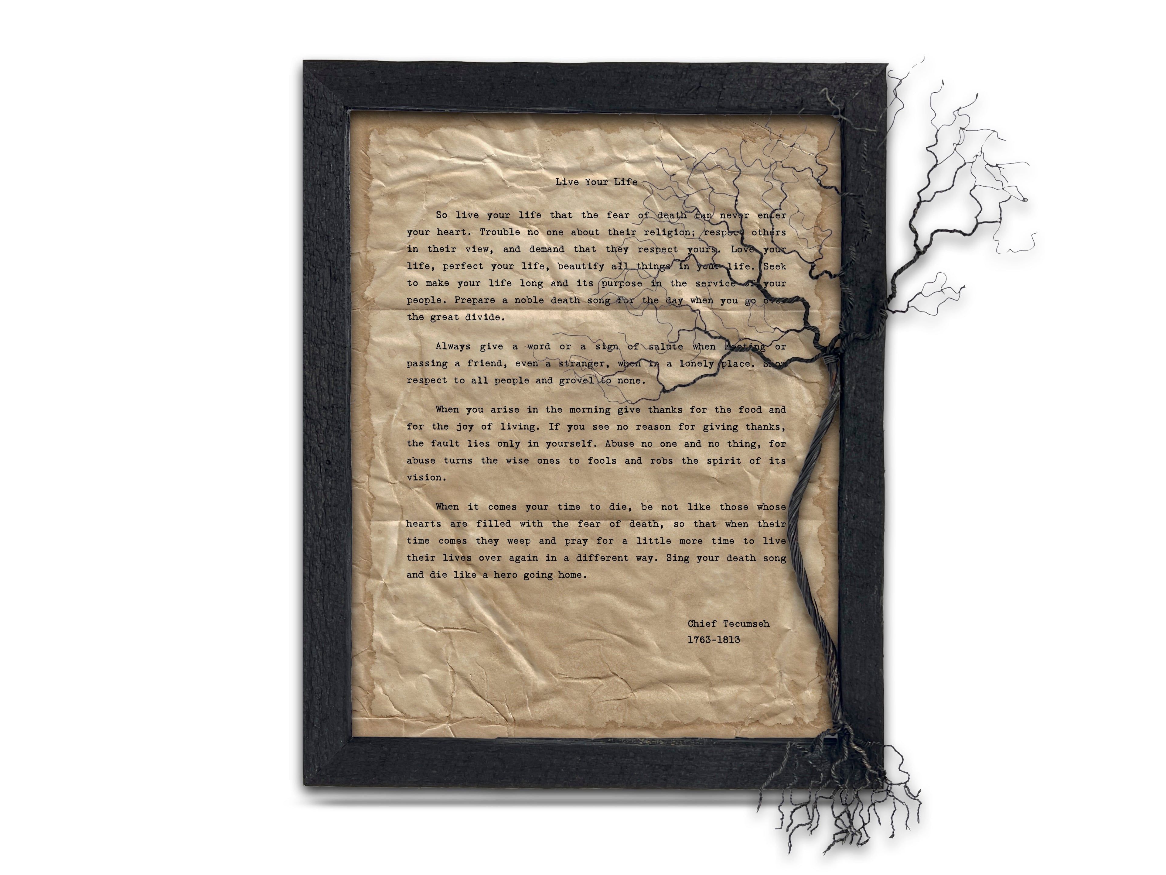 "Live Your Life" Quote by Chief Tecumseh