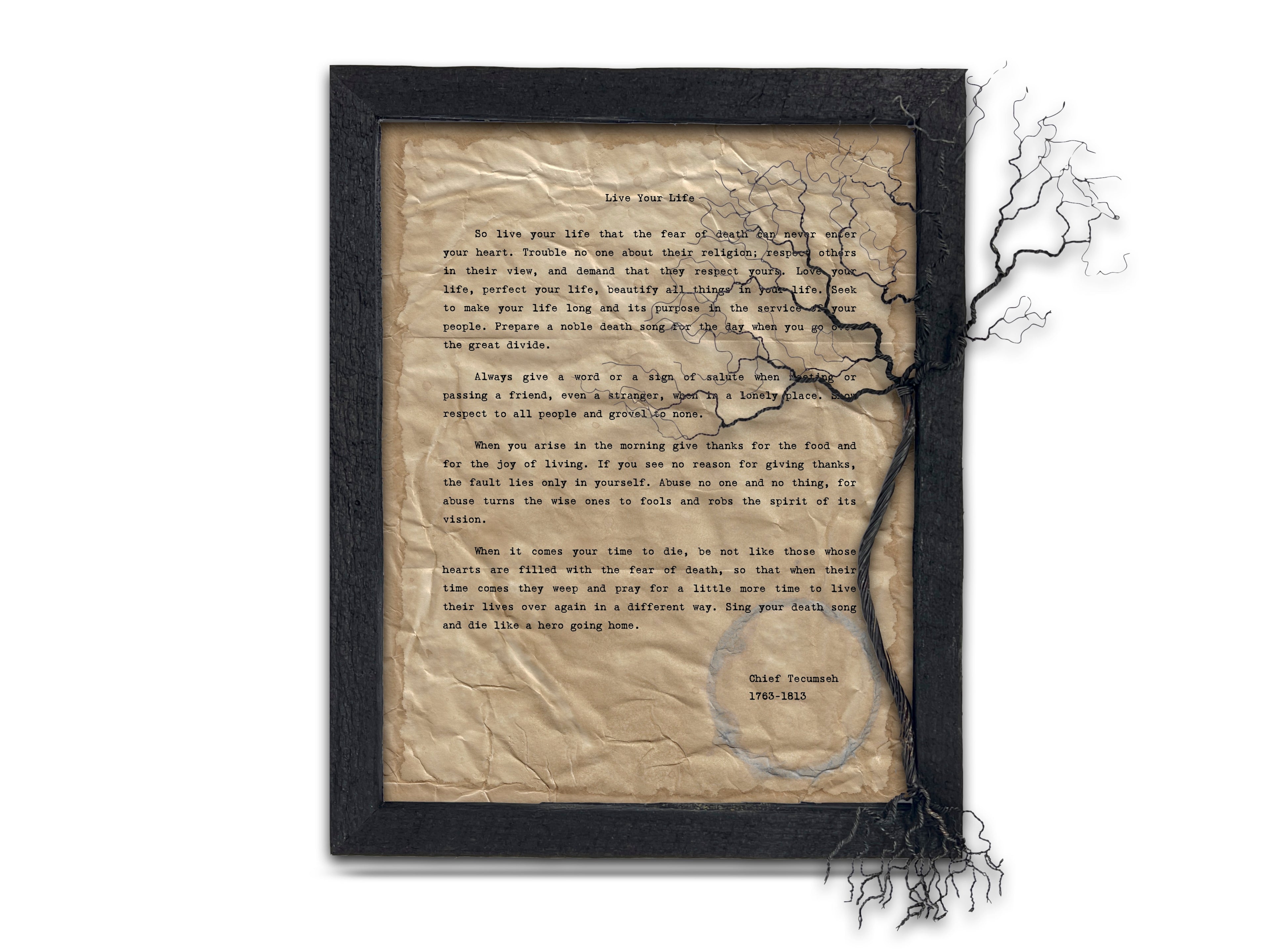 "Live Your Life" Quote by Chief Tecumseh