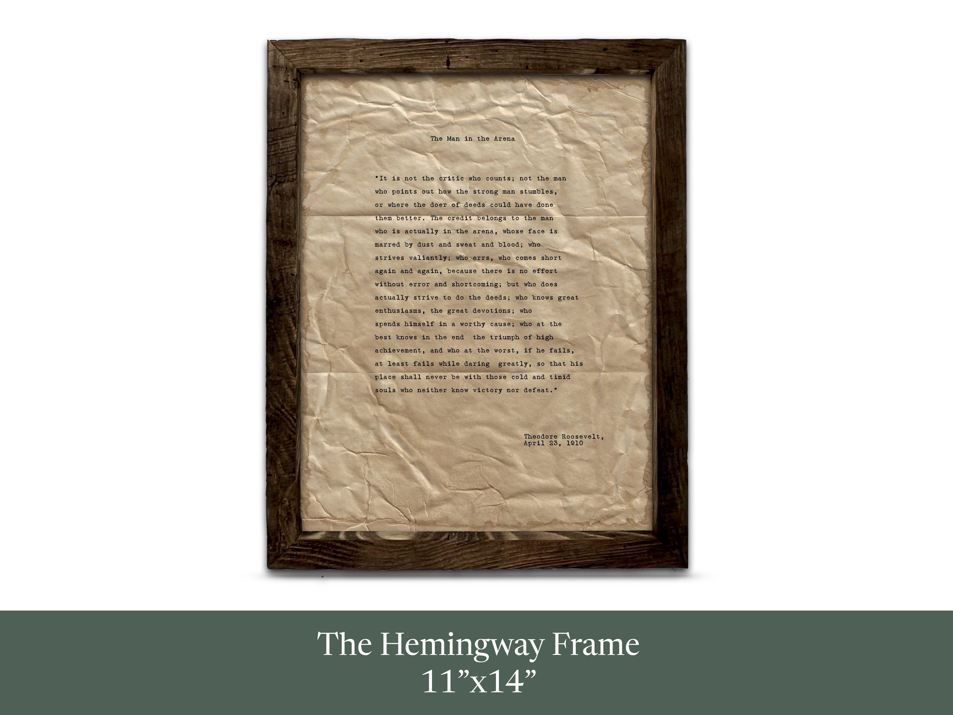 The Man in the Arena by Theodore "Teddy" Roosevelt