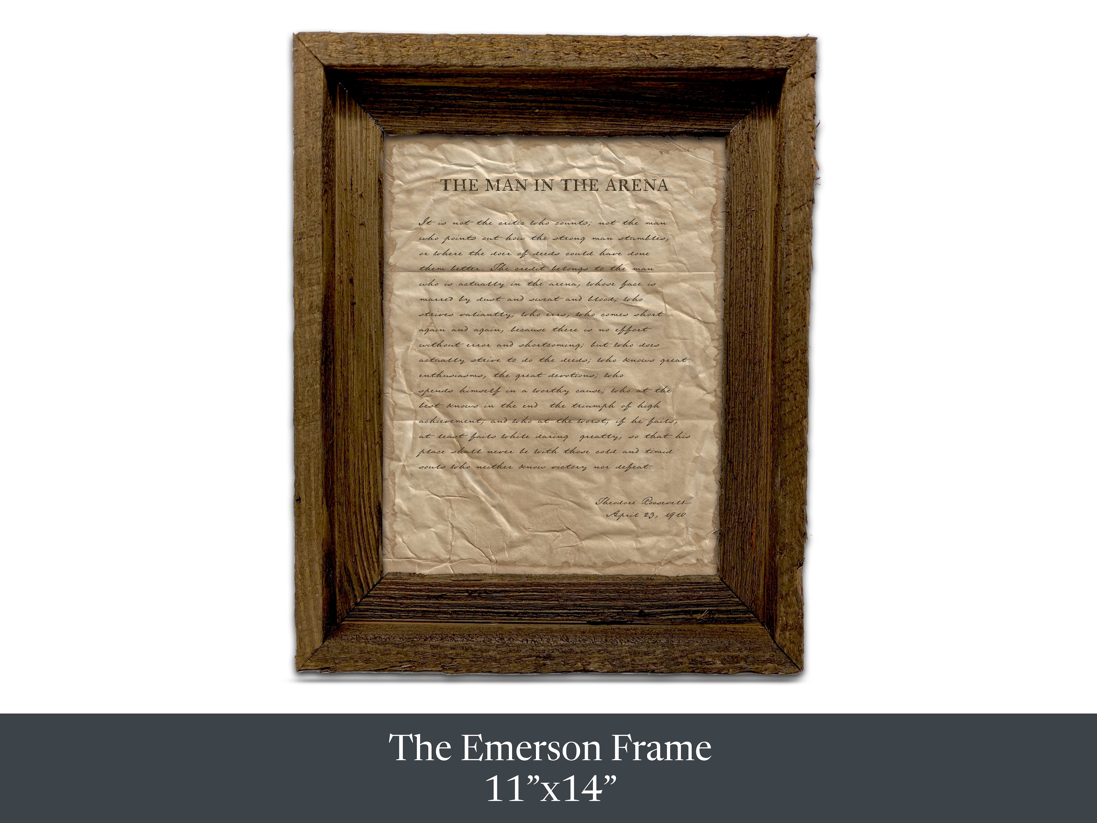 The Man in the Arena by Theodore "Teddy" Roosevelt - Handwritten Style