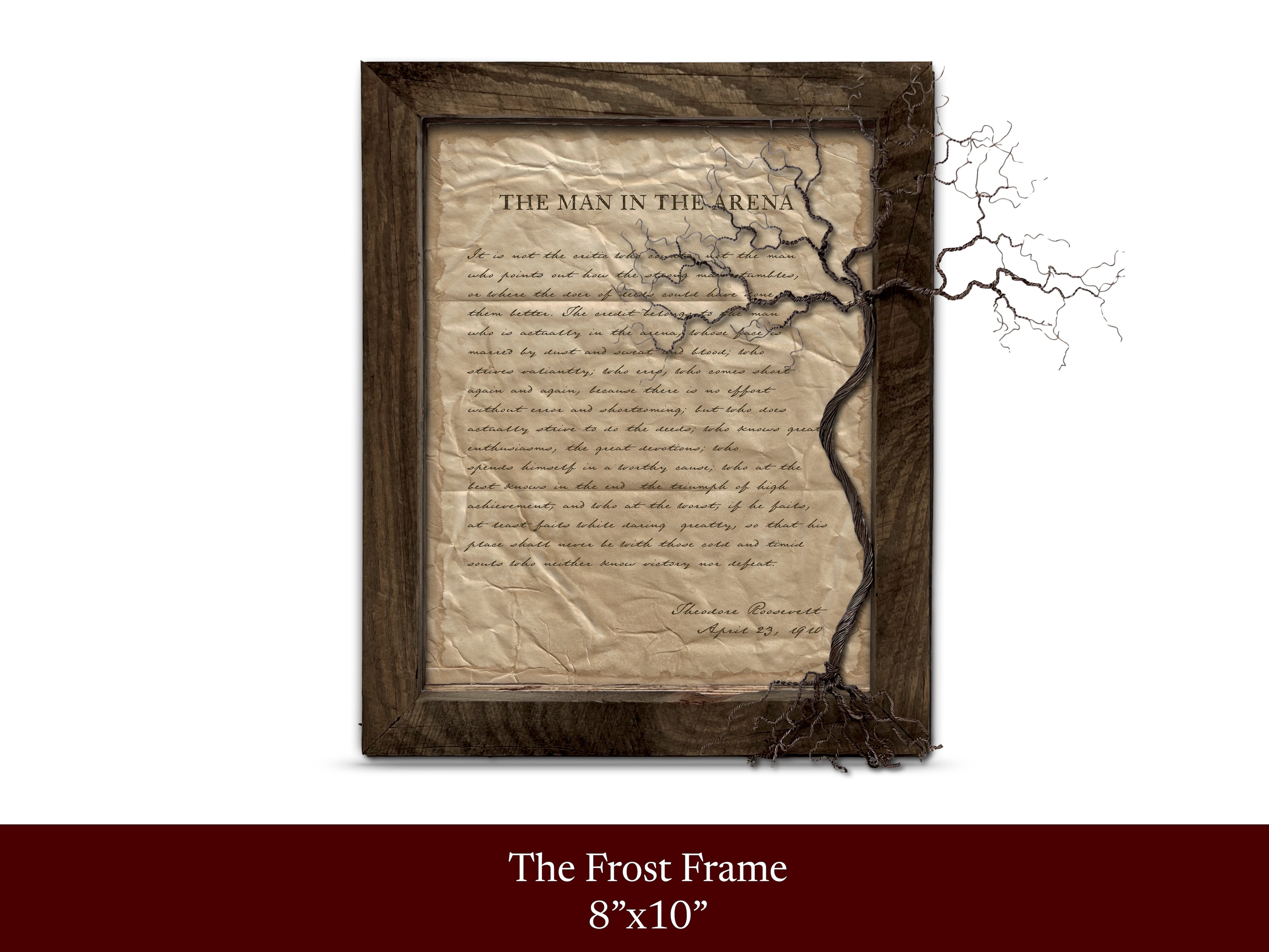 The Man in the Arena by Theodore "Teddy" Roosevelt - Handwritten Style