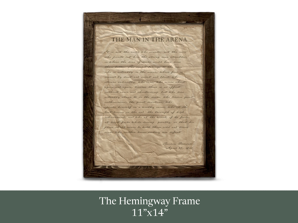 The Man in the Arena by Theodore "Teddy" Roosevelt - Handwritten Style