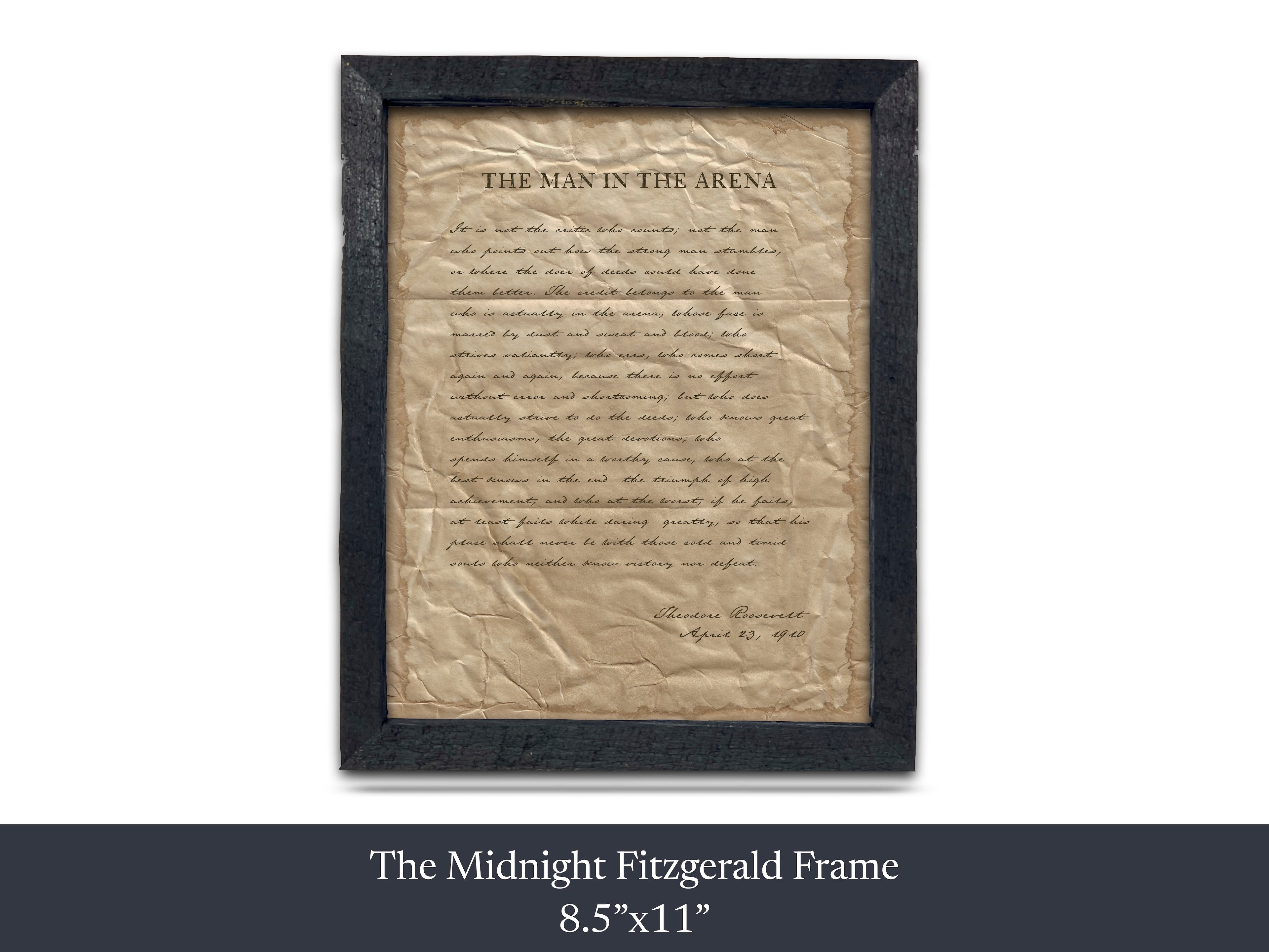 The Man in the Arena by Theodore "Teddy" Roosevelt - Handwritten Style