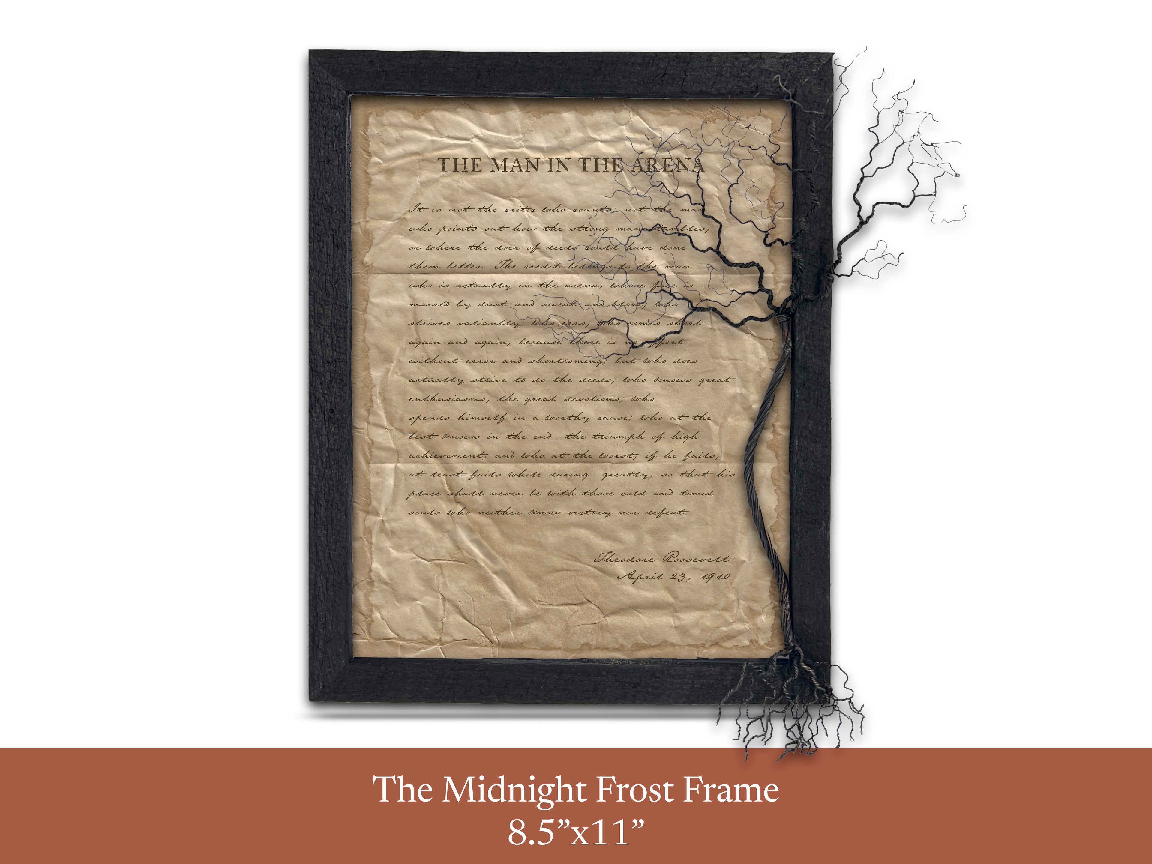 The Man in the Arena by Theodore "Teddy" Roosevelt - Handwritten Style