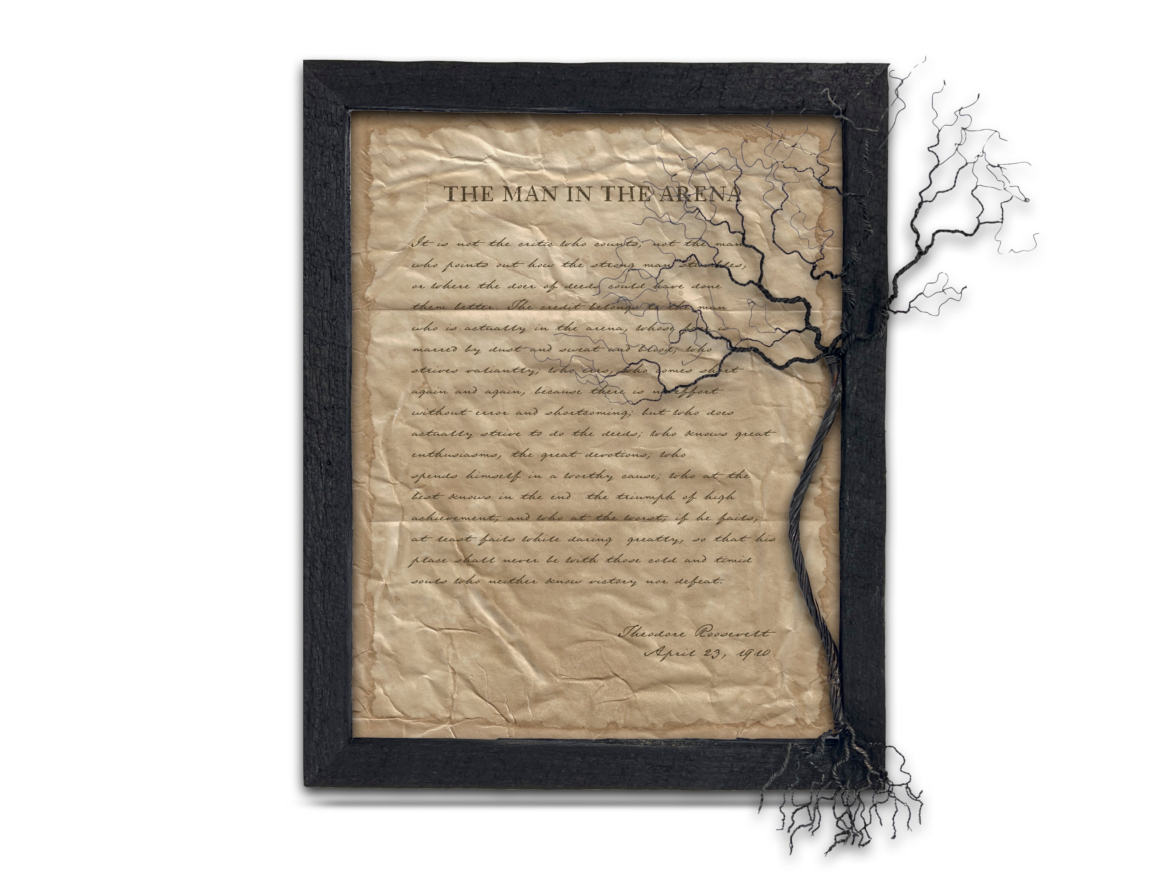 The Man in the Arena by Theodore "Teddy" Roosevelt - Handwritten Style