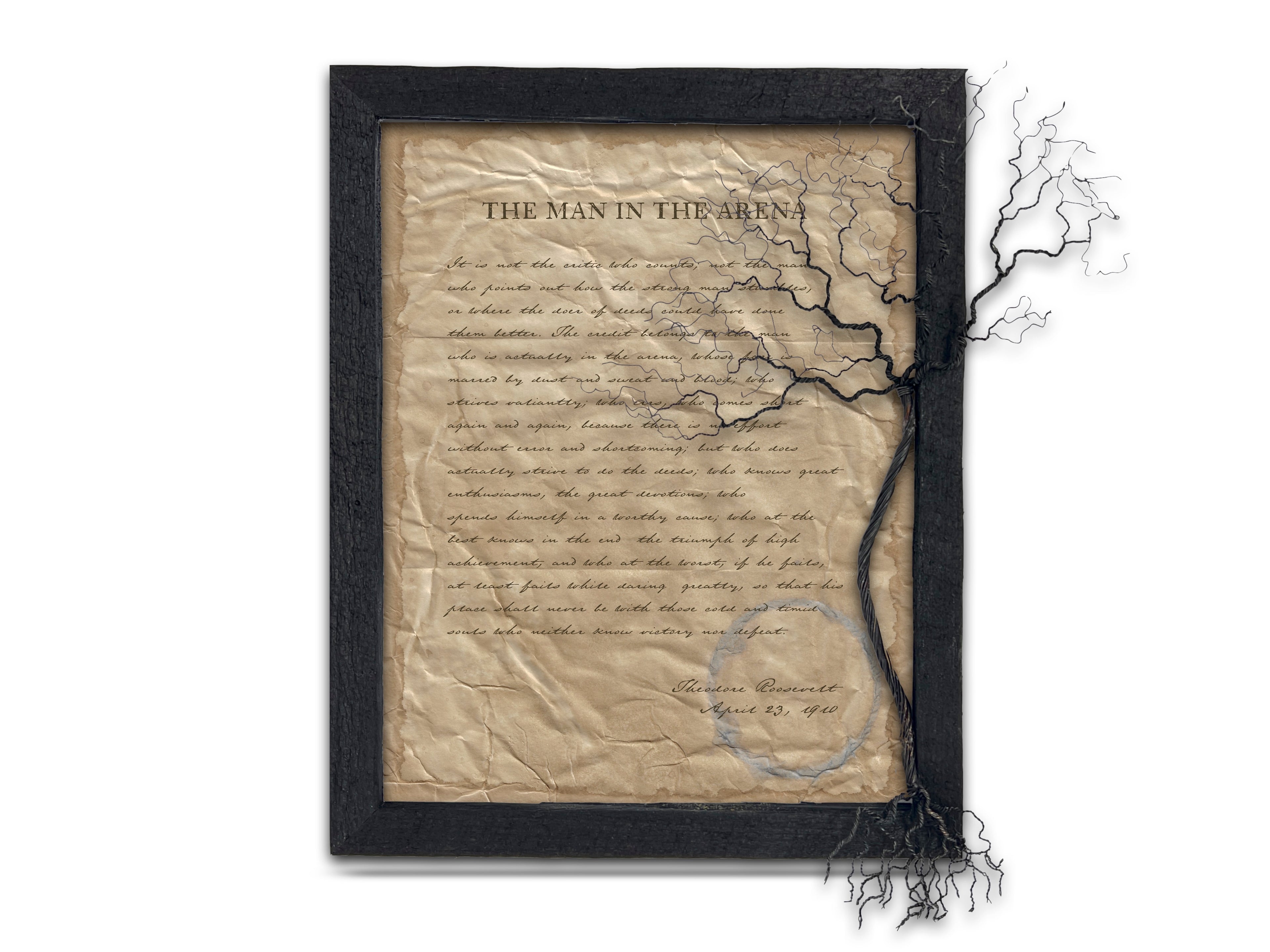 The Man in the Arena by Theodore "Teddy" Roosevelt - Handwritten Style