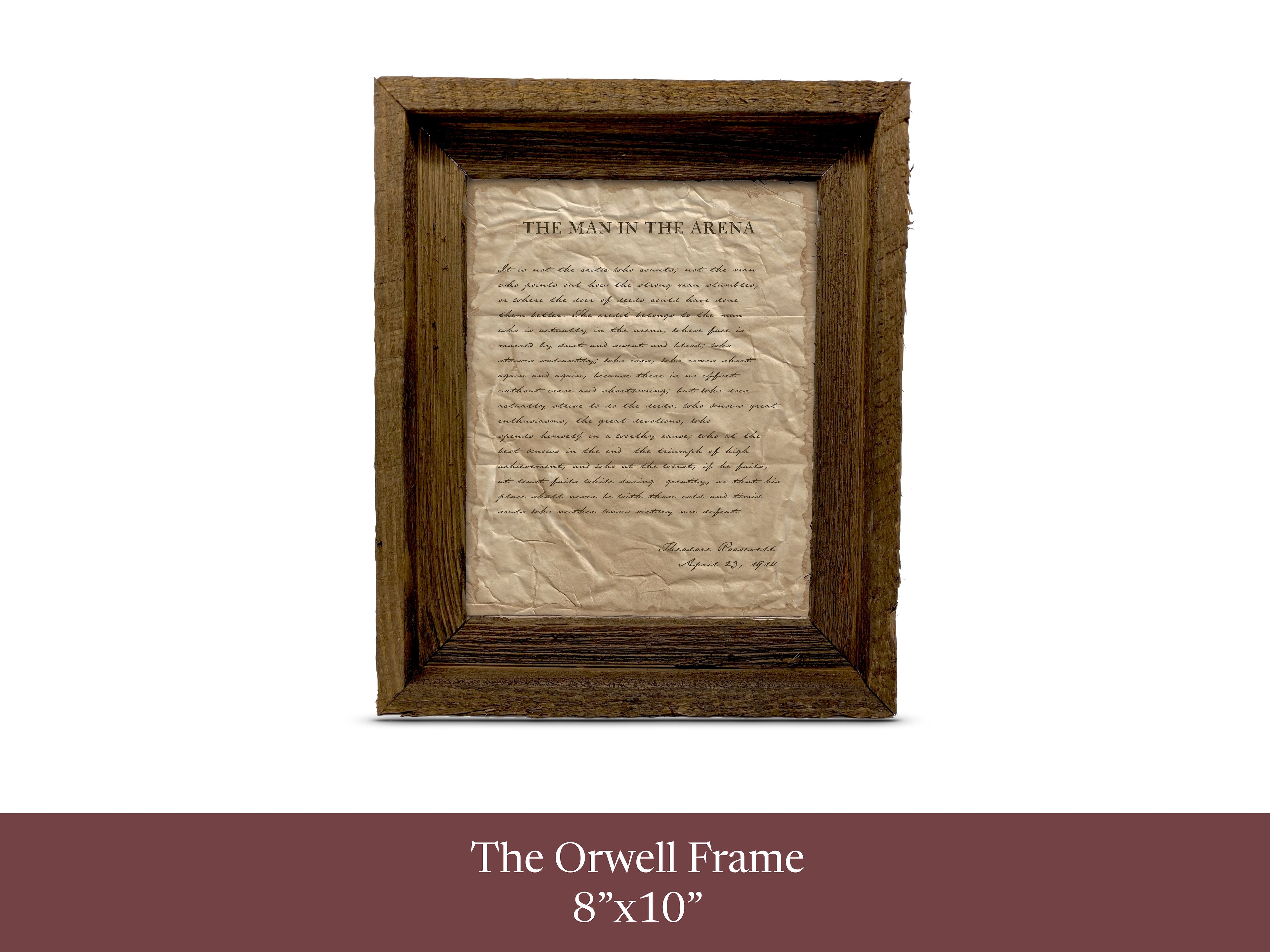 The Man in the Arena by Theodore "Teddy" Roosevelt - Handwritten Style