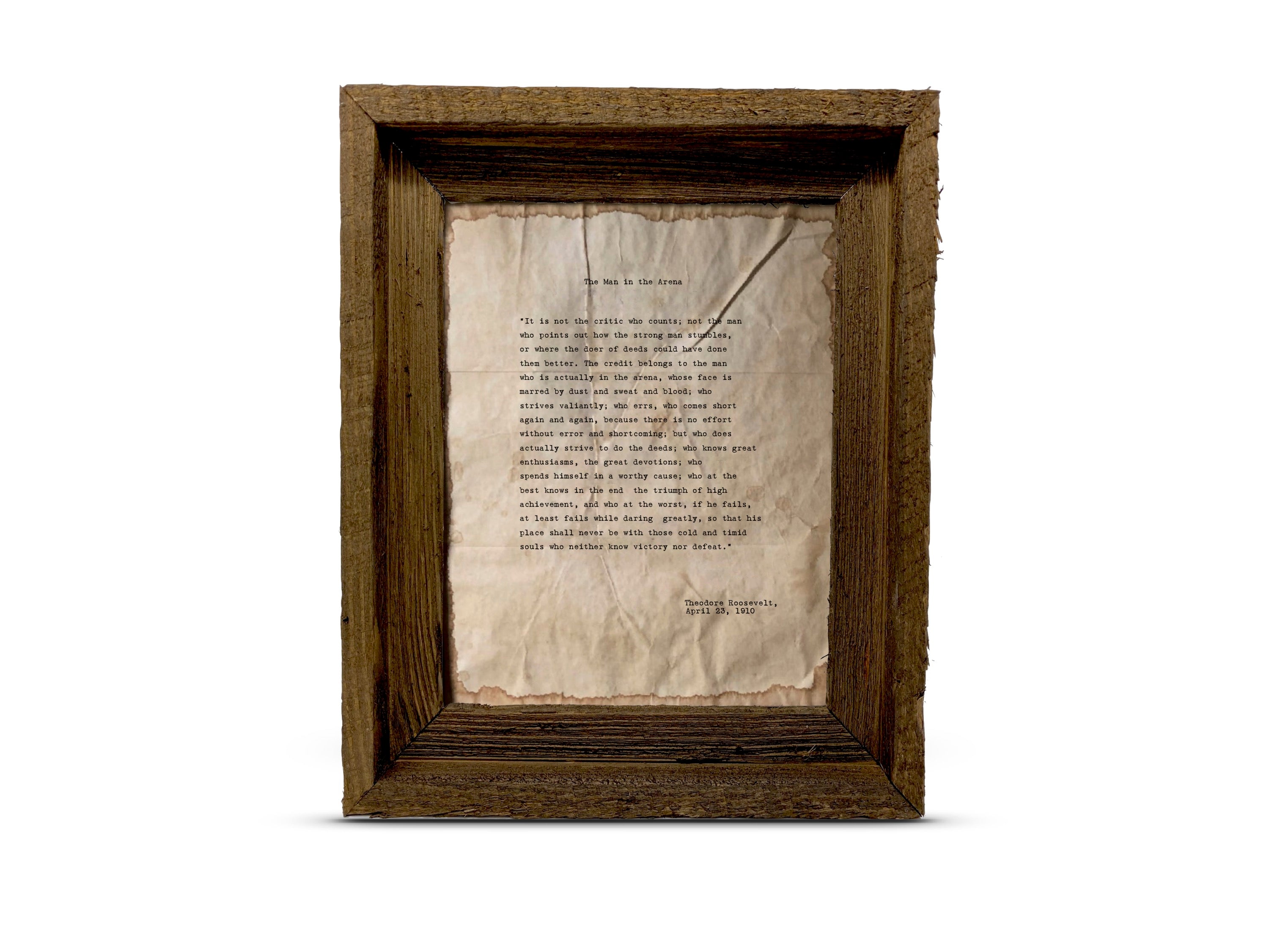 The Man in the Arena by Theodore "Teddy" Roosevelt