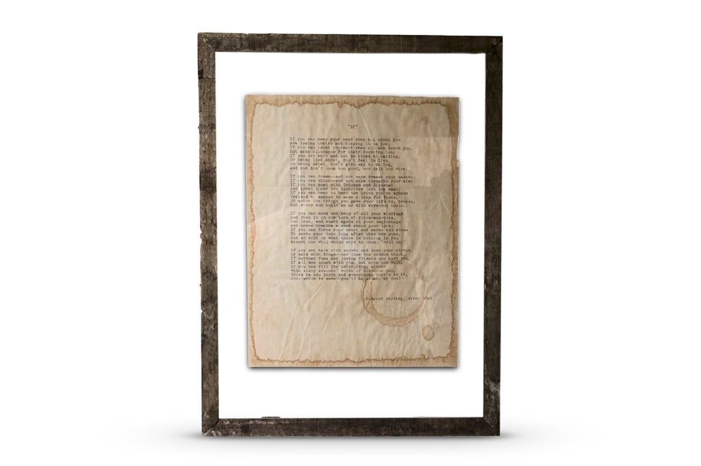 Daffodils (I Wandered Lonely as a Cloud) by William Wordsworth. Vintage Poem Print. Framed in rustic floating frame. 