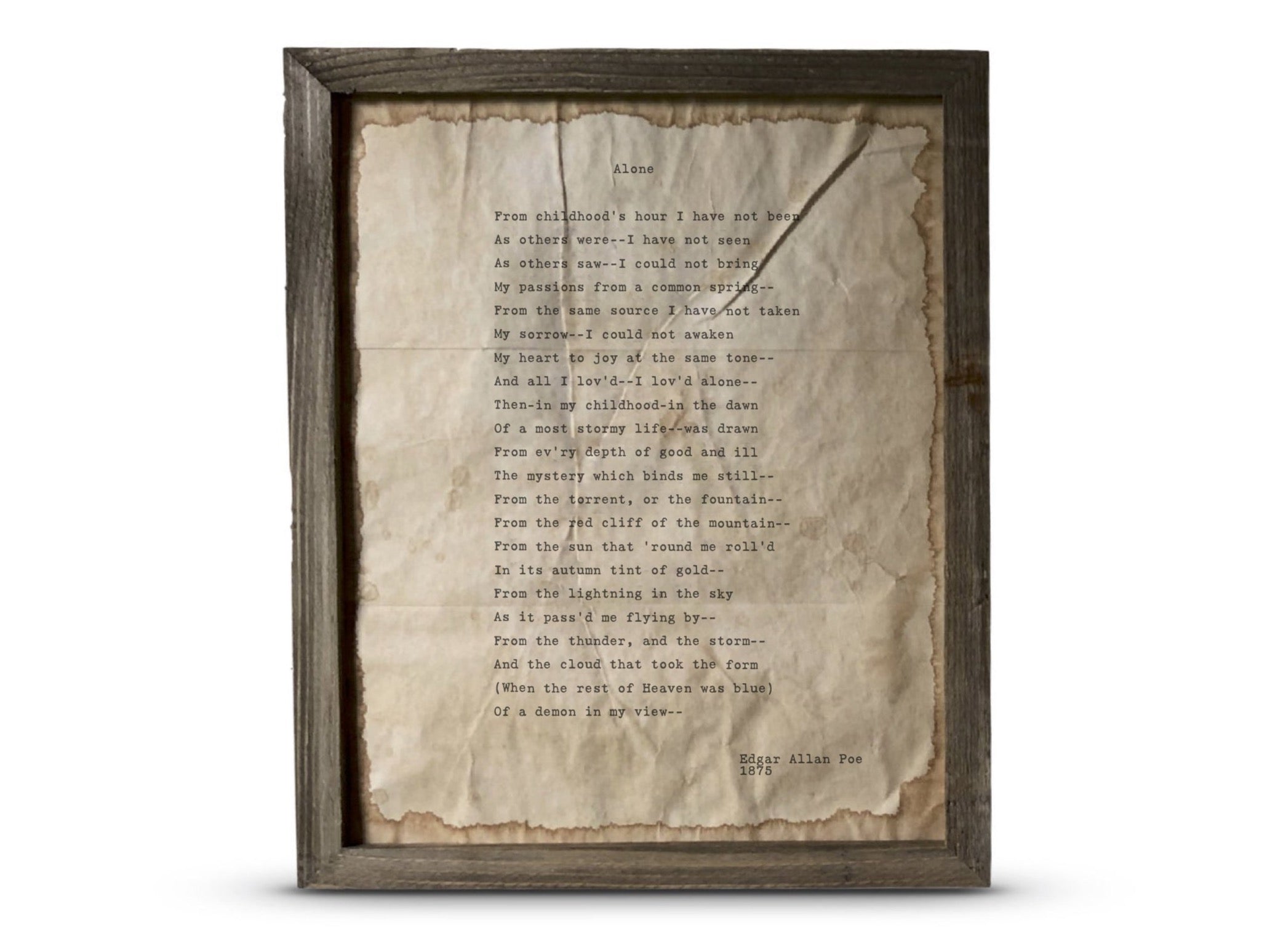 Alone by Edgar Allan Poe