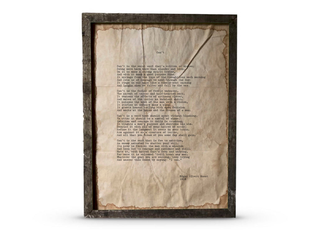 Can’t by Edgar Albert Guest