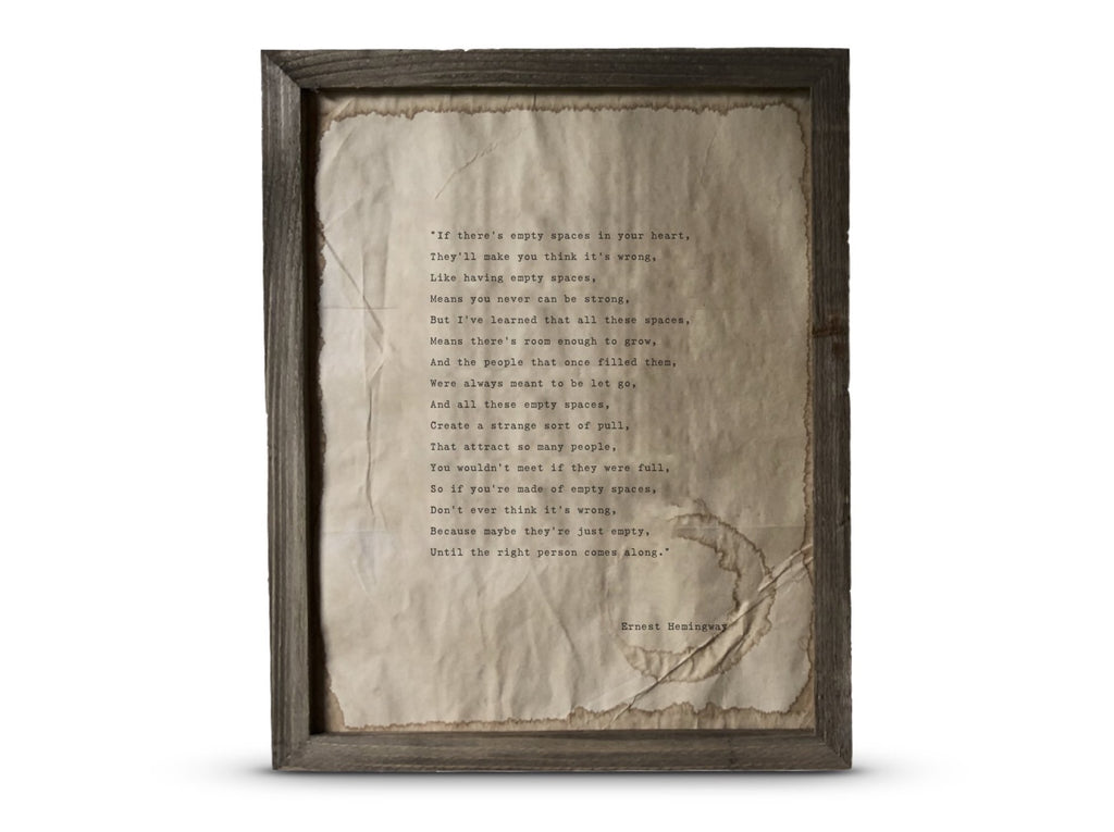 Empty Spaces by Ernest Hemingway
