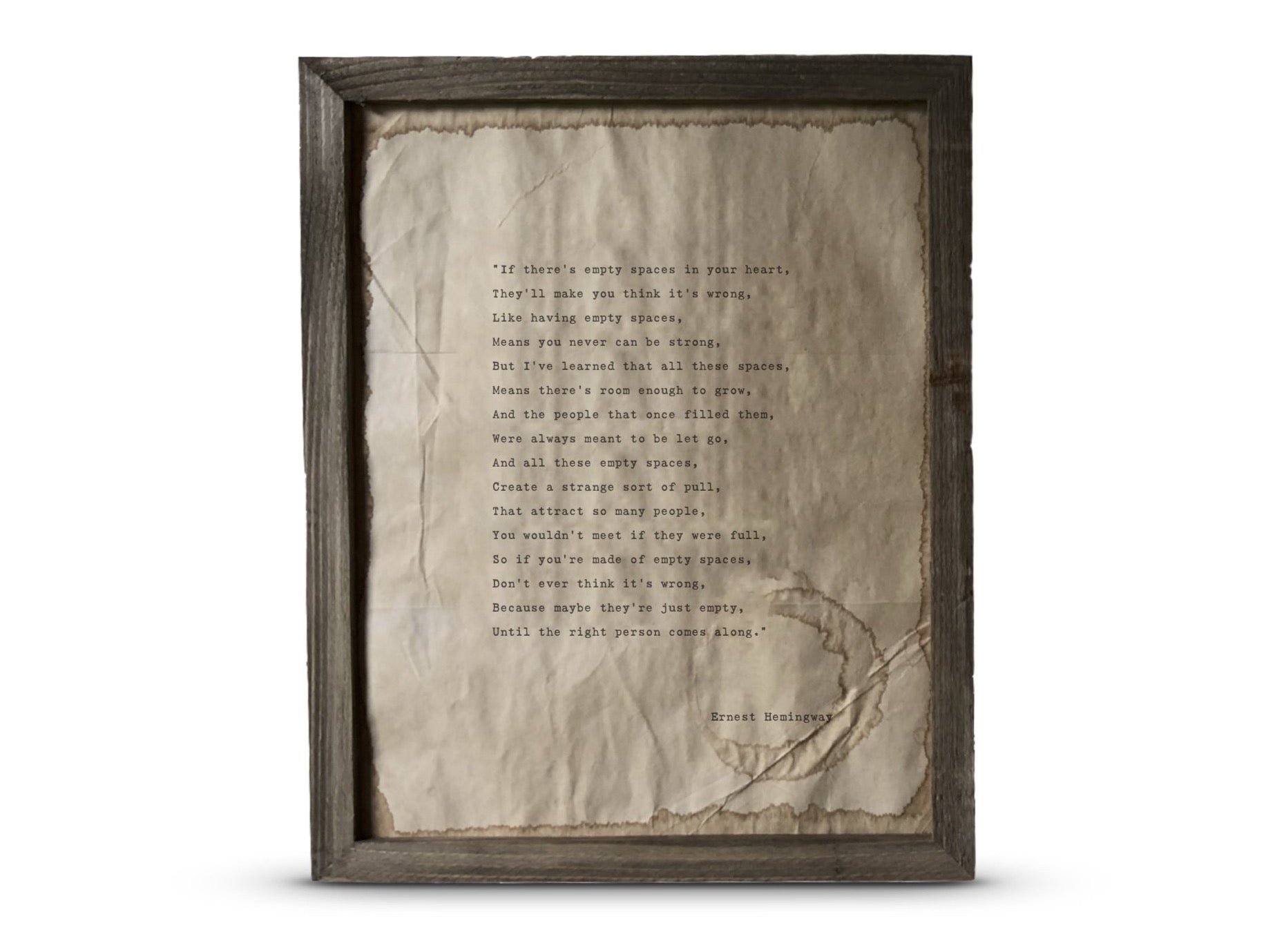 Empty Spaces by Ernest Hemingway