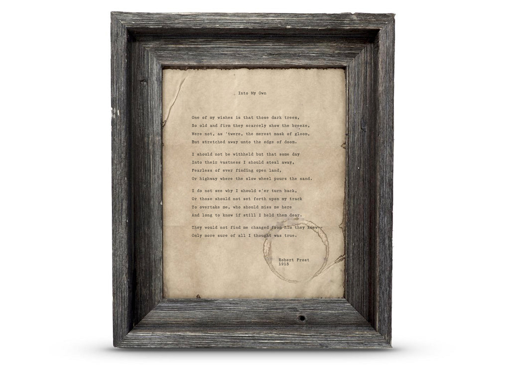 Into My Own by Robert Frost