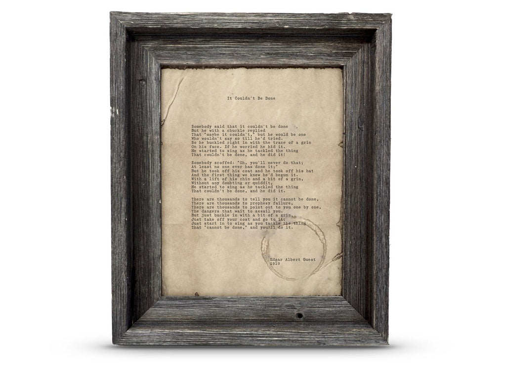 It Couldn't Be Done by Edgar Albert Guest