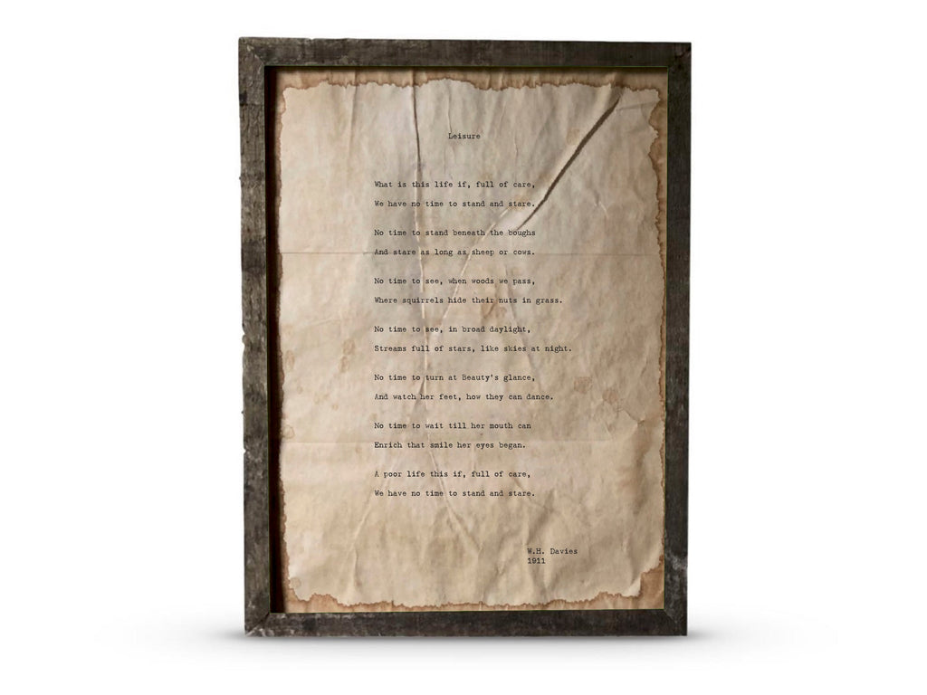 Leisure by W.H. Davies