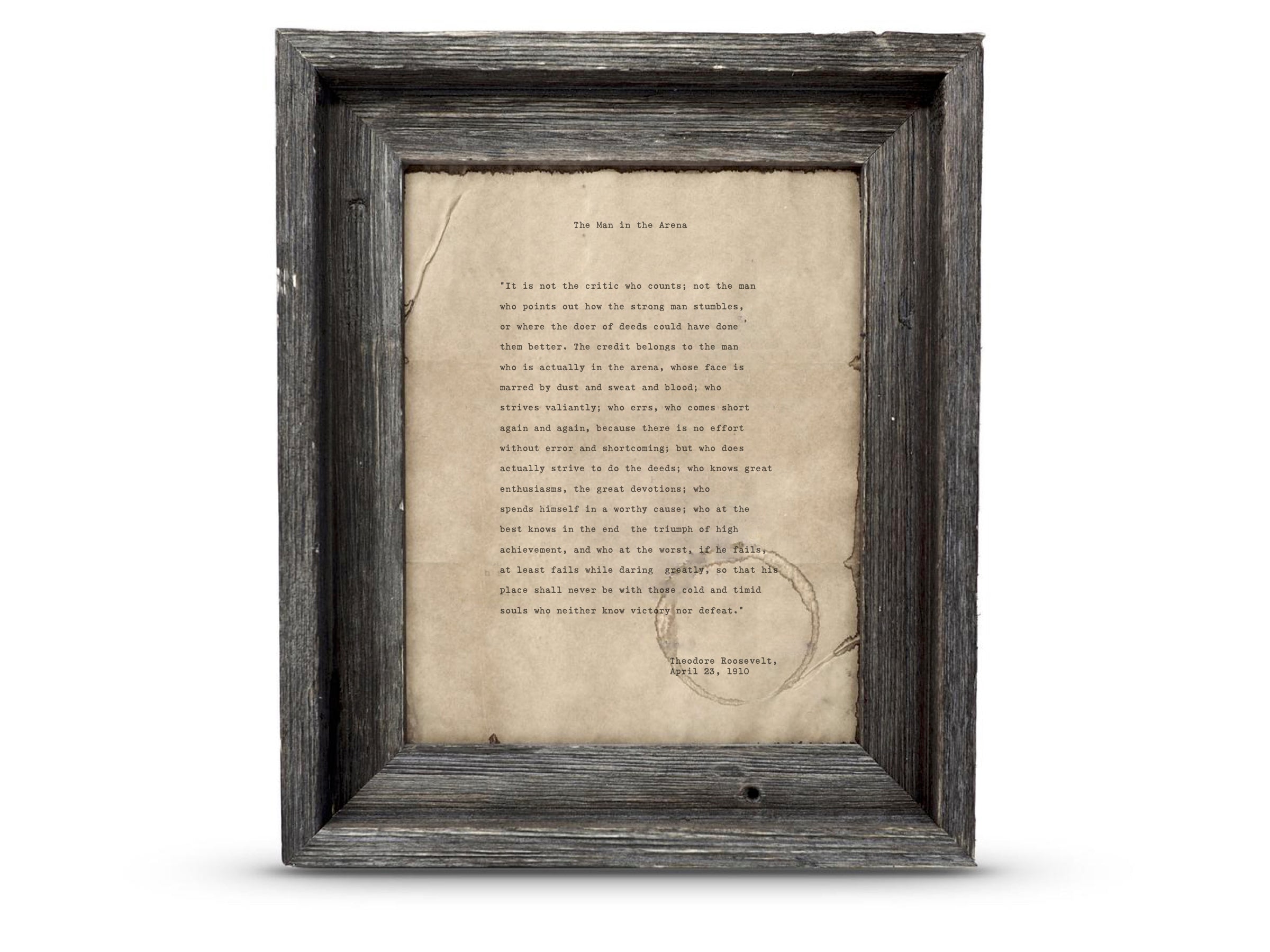 The Man in the Arena by Theodore "Teddy" Roosevelt