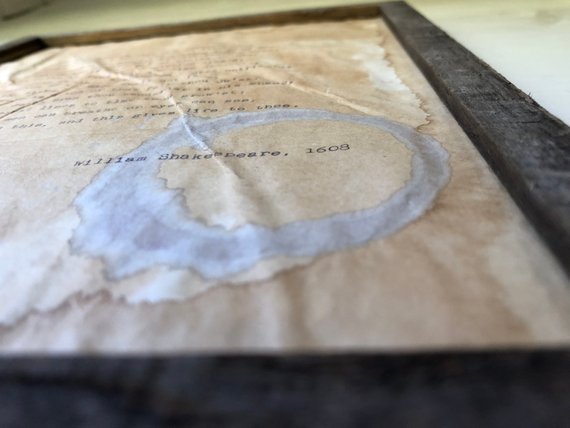 Sonnet 18: Shall I Compare Thee to a Summer's Day by William Shakespeare. Vintage poem print. Typewritten. Close up of distressed look. 