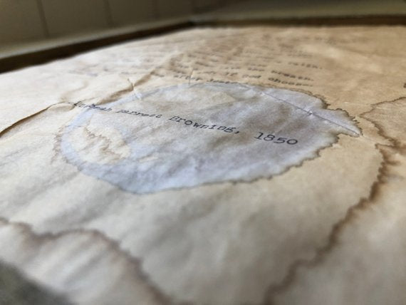 Sonnet 43: How Do I Love Thee? by Elizabeth Barrett Browning. Vintage poem print. Typewritten. Close up of distressed look.