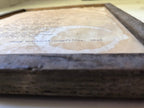 Psalm of Life by Henry Wadsworth Longfellow. Vintage framed poem print. Close up of distressed typewritten text. 