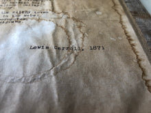 Load image into Gallery viewer, Jabberwocky by Lewis Carroll. Vintage poem print. Typewritten. Close up of distressed look.